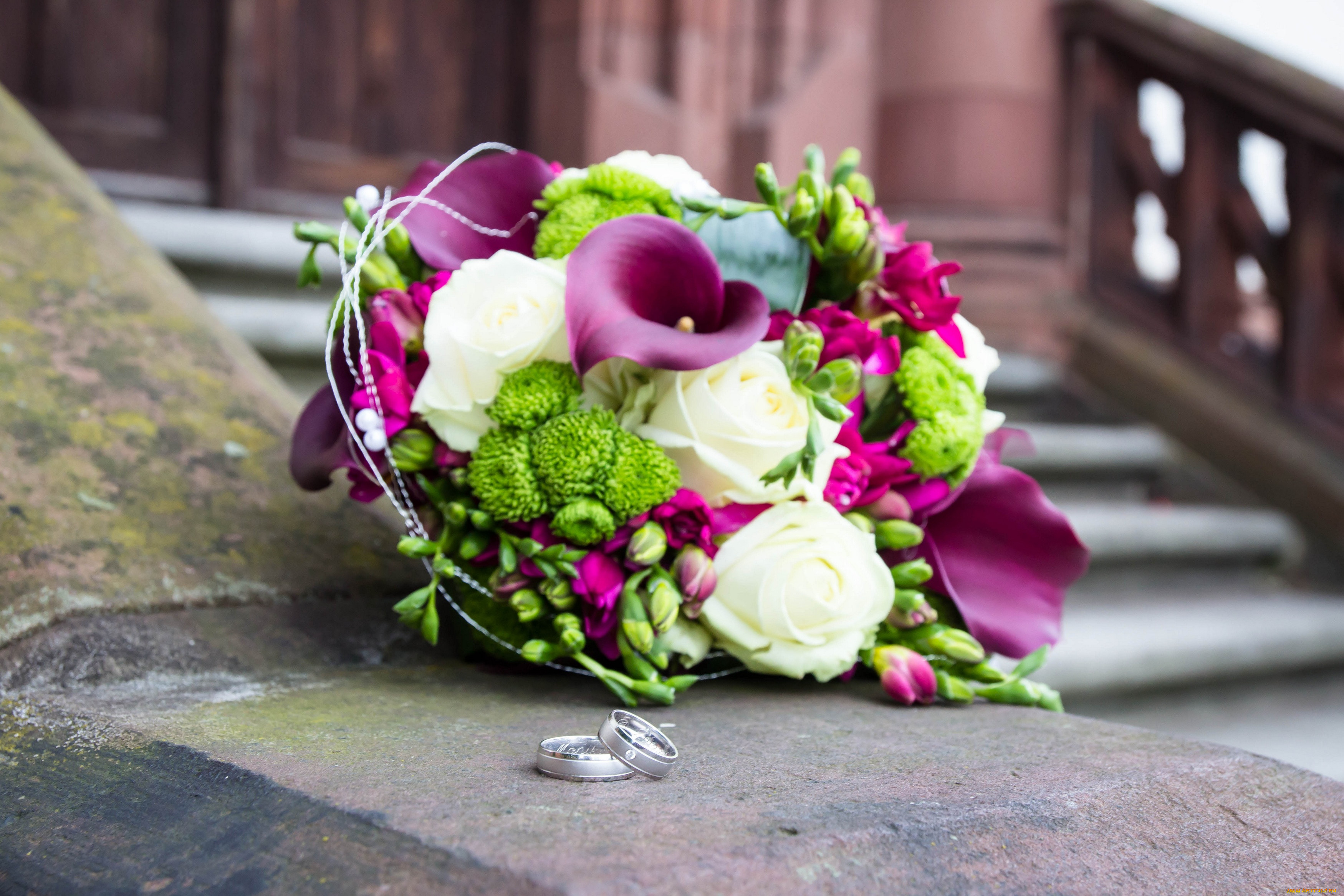 , ,  , rings, wedding, roses, , , bouquet-calla, lilies, flowers, , , 